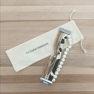 Victoria Emerson Cream and Brown Accessory Set